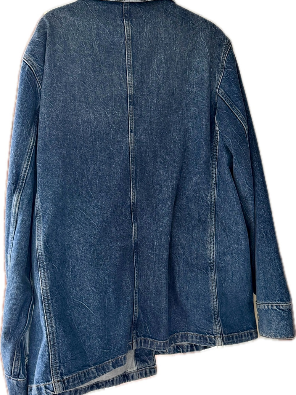 Anine Bing Denim Jacket Utility Blue Oversized Pockets Button Front - Picture 3 of 5